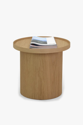 Runder Couchtisch Eiche Bianco Ø 45 cm Zylinderform